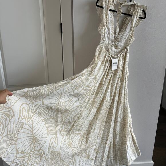 Dissh Malta Palm Frill Linen Dress US size 6 - Picture 6 of 6